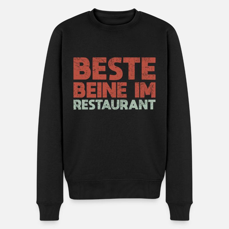 Beste Beine Im Restaurant - Männer Premium Bio Pullover - Schwarz