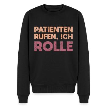 Patienten Rufen, Ich Rolle - Männer Premium Bio Pullover - Schwarz - Vorne - Nico (187cm)