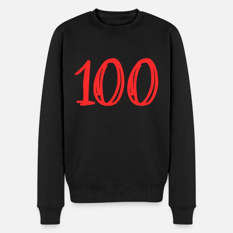 100. 100 JAHRE. 100-JÄHRIGES JUBILÄUM. 100. GEBURTSTAG - Männer Premium Bio Pullover - Schwarz