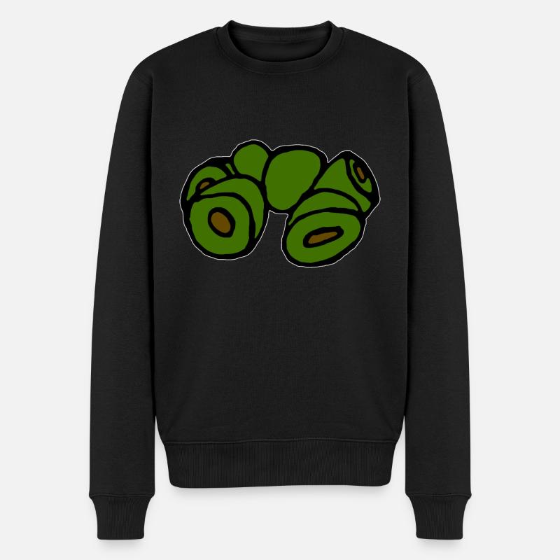Grüne Oliven - Männer Premium Bio Pullover - Schwarz