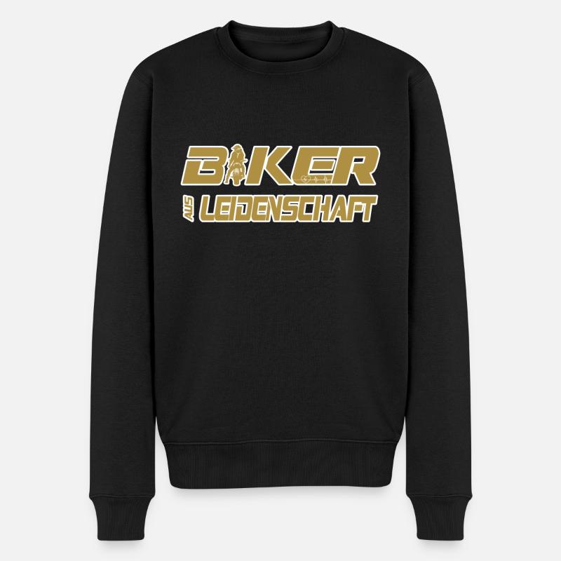 Motorrad Spruch Biker aus Leidenschaft - Männer Premium Bio Pullover - Schwarz