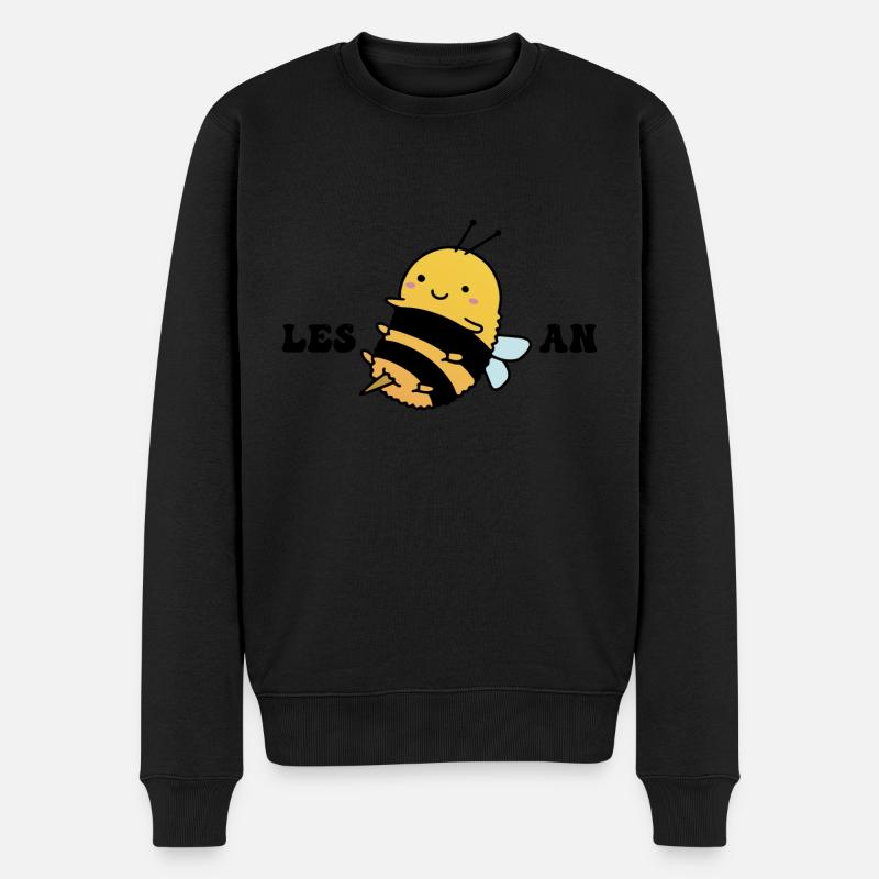 Les Bee An - Lesbische LGBT-Pride - aber zuerst, - Männer Premium Bio Pullover - Schwarz