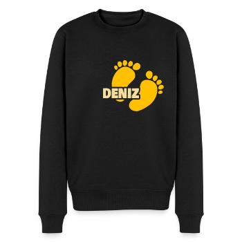 Naissance de Deniz - Pull Premium bio Homme - noir - Devant - Nico (187cm)