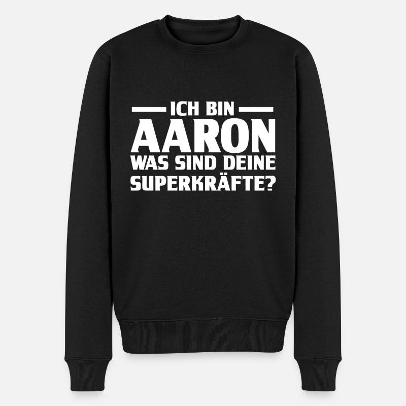 Prénom Aaron - Pull Premium bio Homme - noir