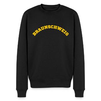 Braunschweig - Männer Premium Bio Pullover - Schwarz - Vorne - Nico (187cm)