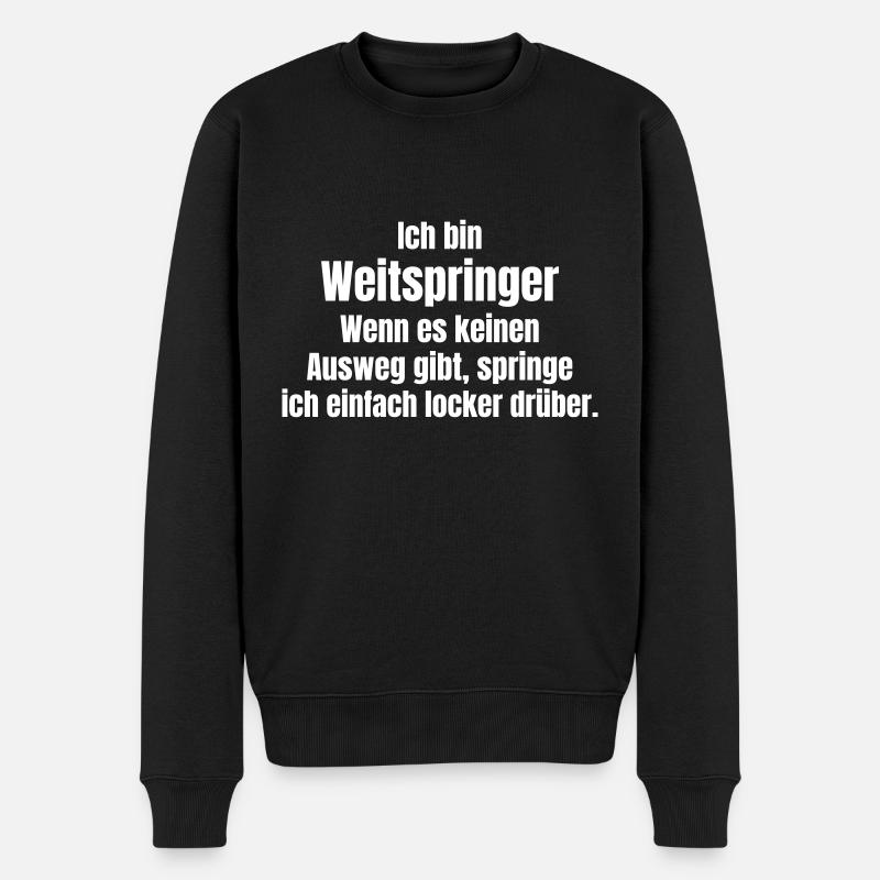 Weitspringer - Männer Premium Bio Pullover - Schwarz