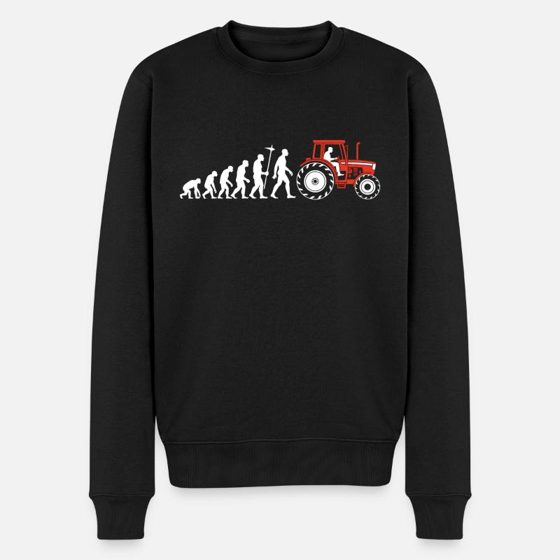 Evolution Farmer Farmer Traktor - Männer Premium Bio Pullover - Schwarz