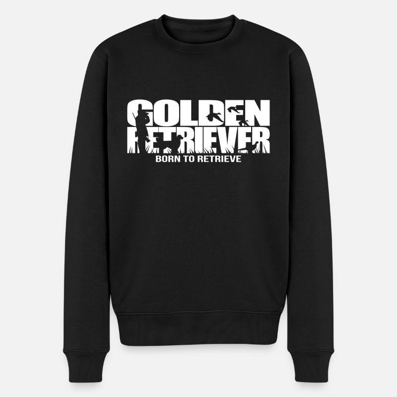 GOLDEN RETRIEVER born to retrieve - Männer Premium Bio Pullover - Schwarz