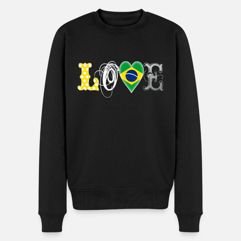 Amour Brésil Blanc - Pull Premium bio Homme - noir