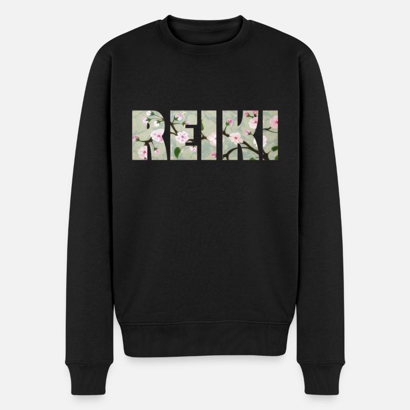 lettrage reiki 89 - Pull Premium bio Homme - noir