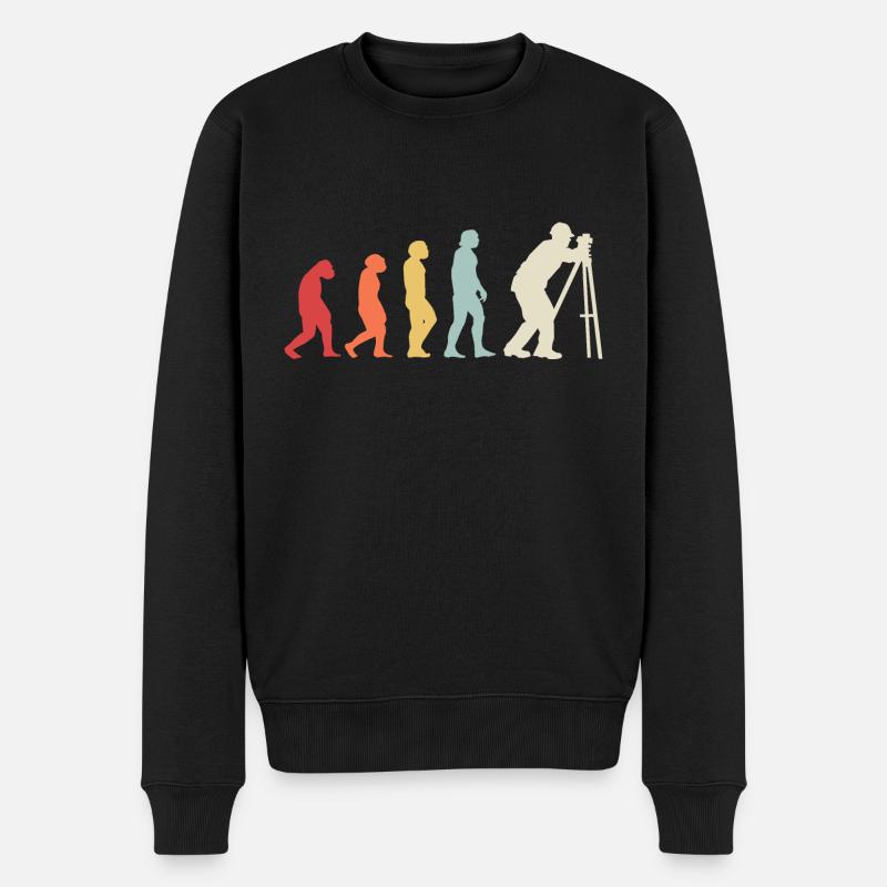 Vermesser Vermessungstechniker Vintage Evolution - Männer Premium Bio Pullover - Schwarz