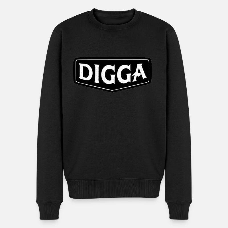 digga Alter bro moin hamburg hip hop oldschool Typ - Männer Premium Bio Pullover - Schwarz