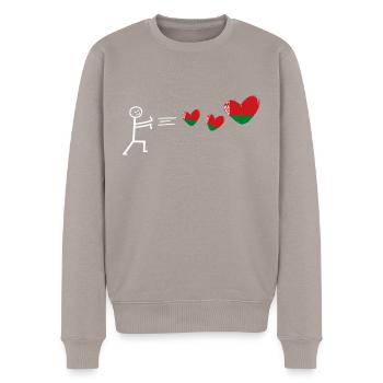 weißrussland belarus belarusian flag fahne minsk - Männer Premium Bio Pullover - Taupe - Vorne - Nico (187cm)