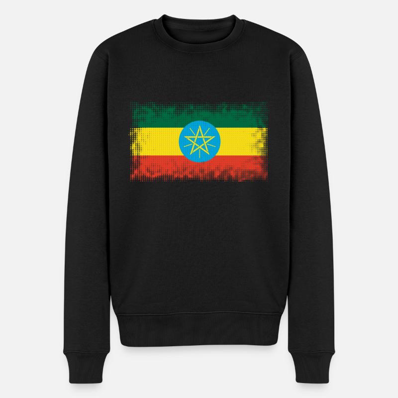 Äthiopien - Männer Premium Bio Pullover - Schwarz