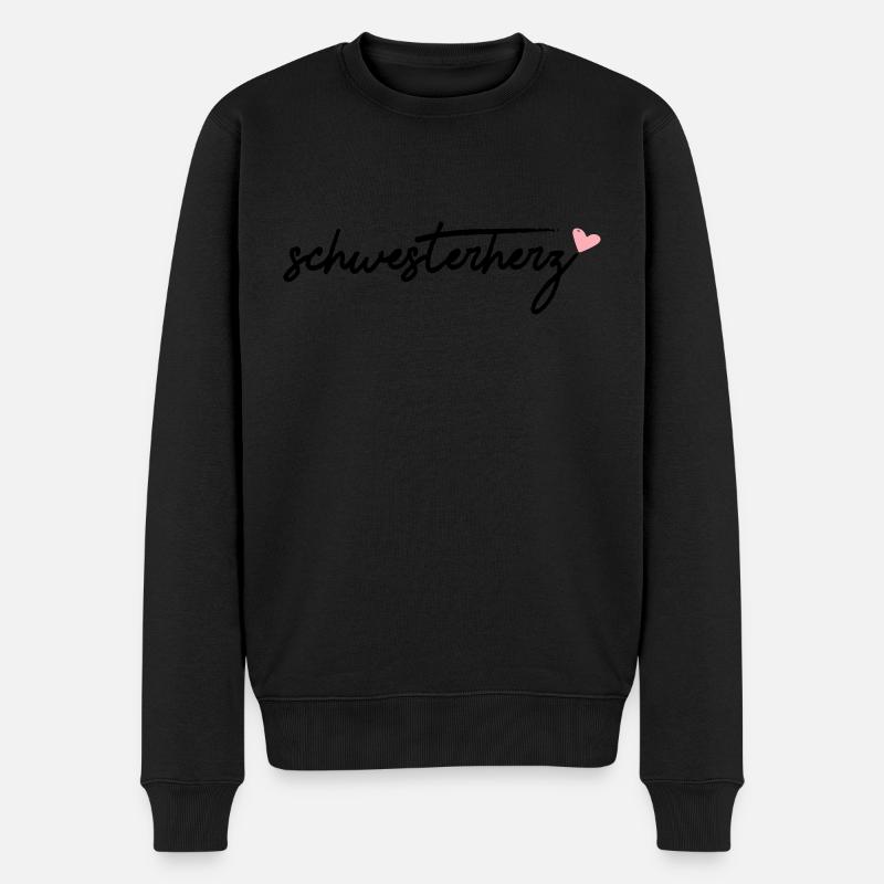 schwesterherz - Männer Premium Bio Pullover - Schwarz