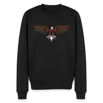 Polygon Adler - Männer Premium Bio Pullover - Schwarz - Vorne - Nico (187cm)