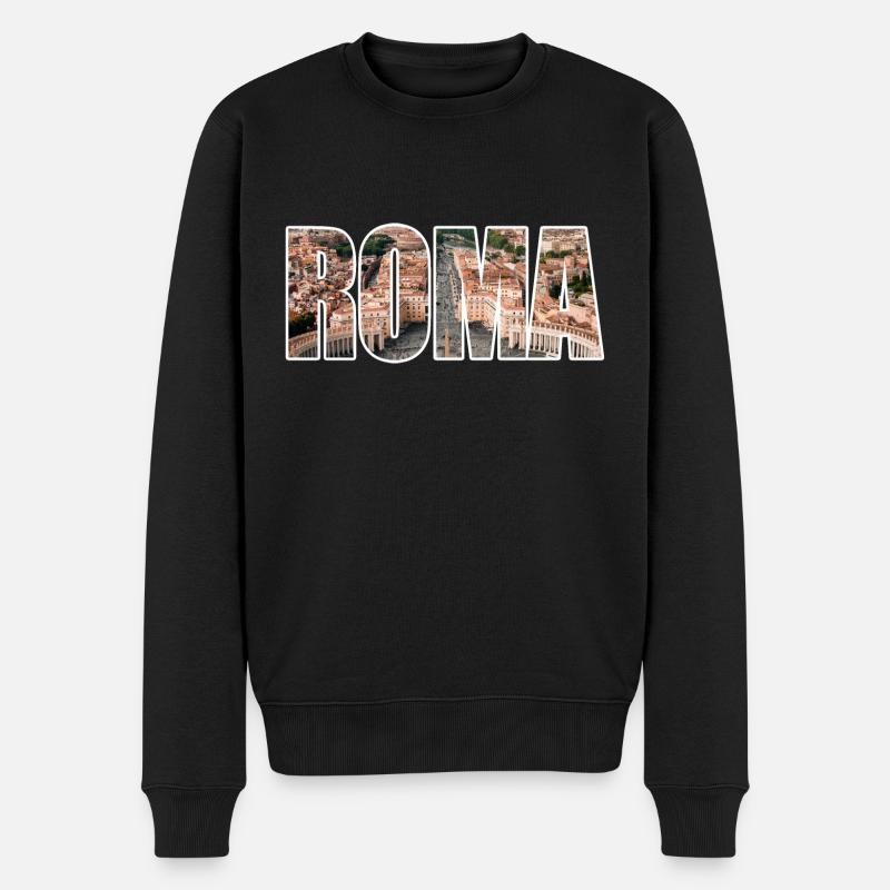 roma rome - Pull Premium bio Homme - noir