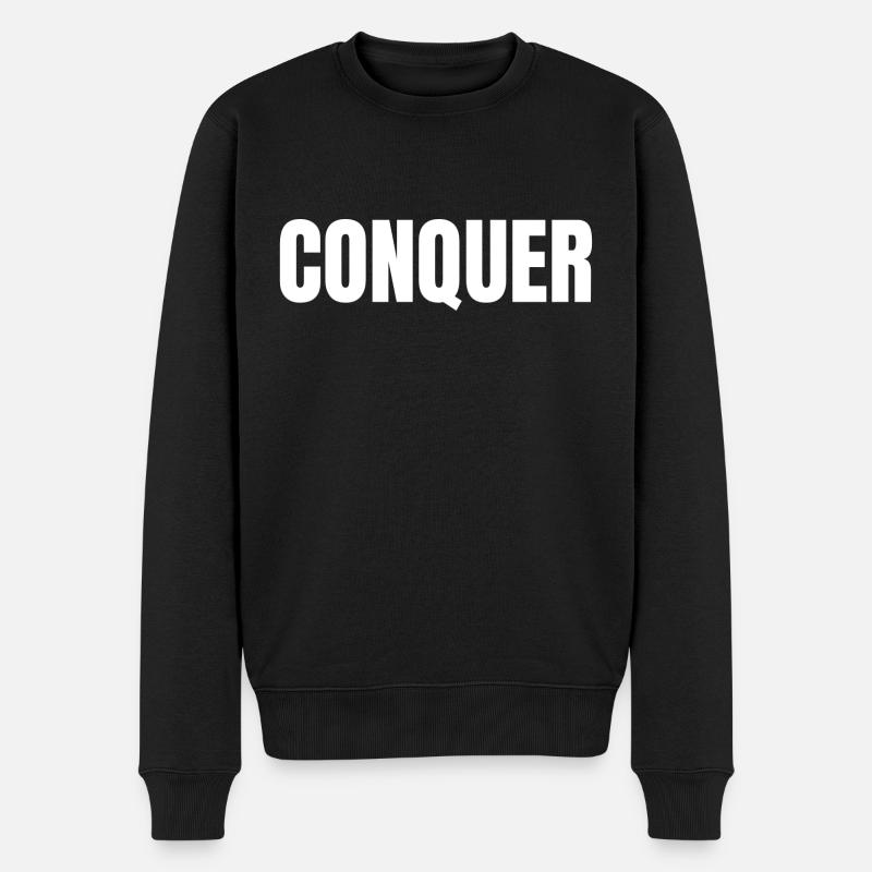 CONQUER - Männer Premium Bio Pullover - Schwarz