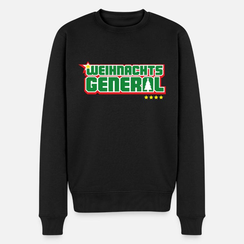 Weihnachtsgeneral - Männer Premium Bio Pullover - Schwarz