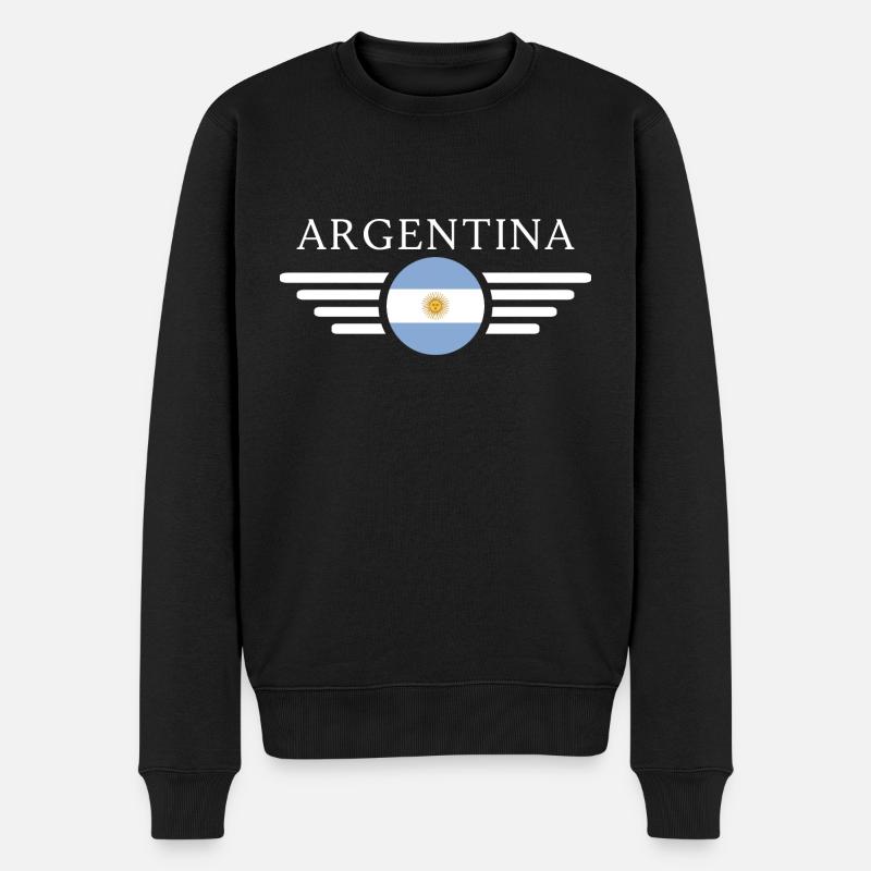 Argentinien Flagge - Männer Premium Bio Pullover - Schwarz