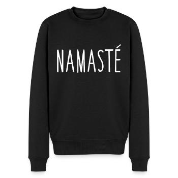 Yoga Geschenk für Yogis Meditation Geschenkidee Om - Männer Premium Bio Pullover - Schwarz - Vorne - Nico (187cm)