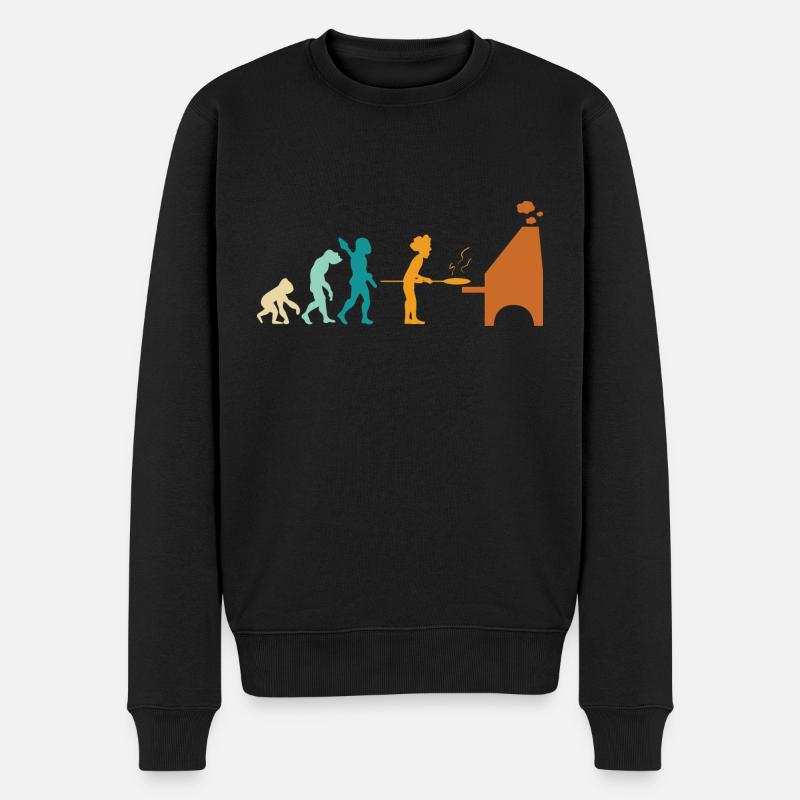Evolution pizzaiolo backen pizzaofen zu pz - Männer Premium Bio Pullover - Schwarz
