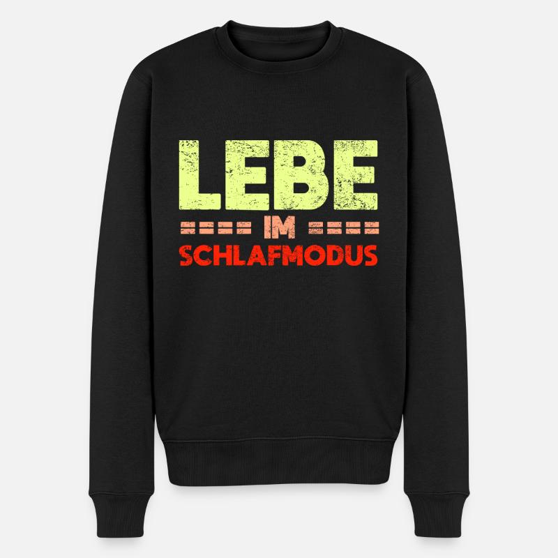 Lebe Im Schlafmodus - Männer Premium Bio Pullover - Schwarz