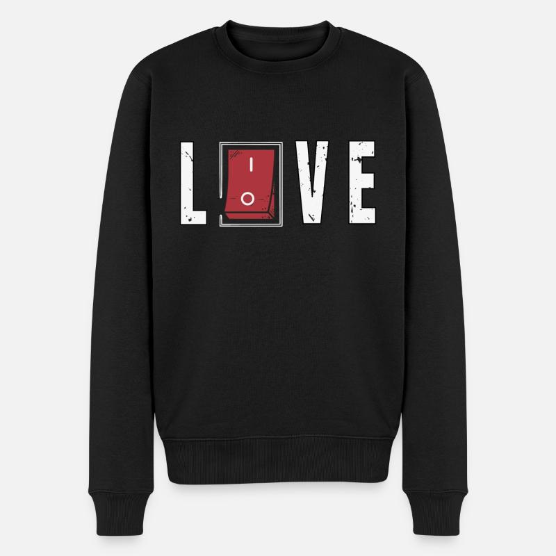Liebe erwidert - Männer Premium Bio Pullover - Schwarz
