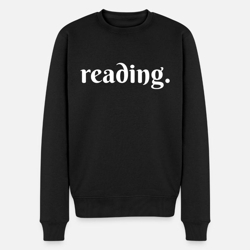 Reading. - Männer Premium Bio Pullover - Schwarz