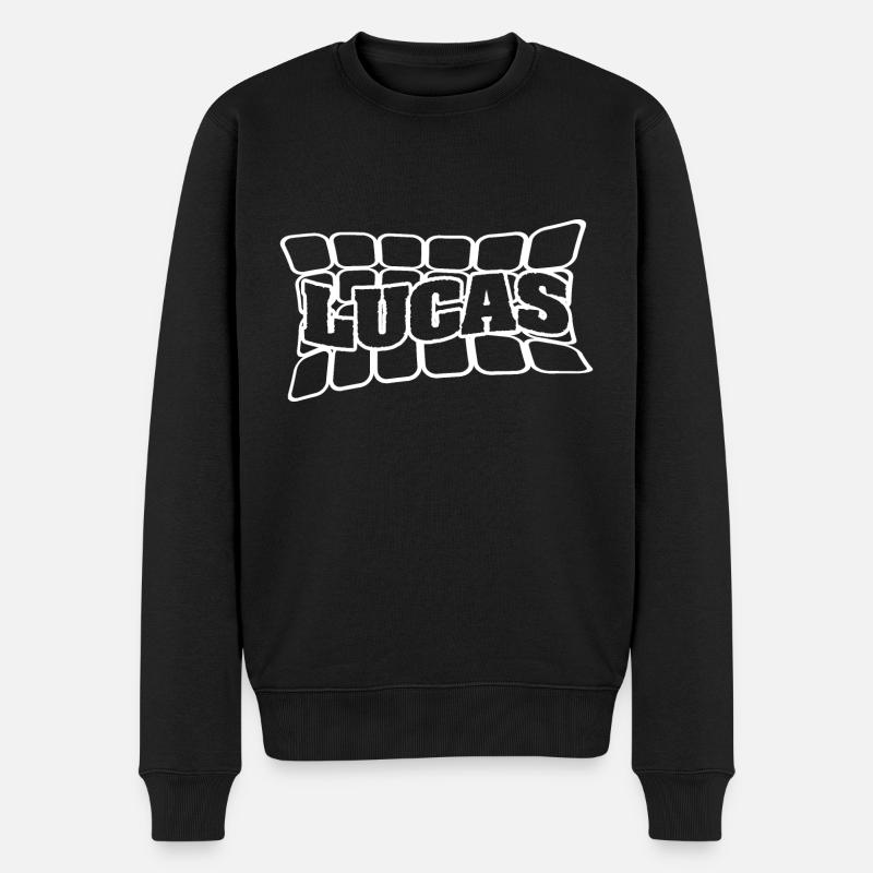 Lucas als Name - Männer Premium Bio Pullover - Schwarz