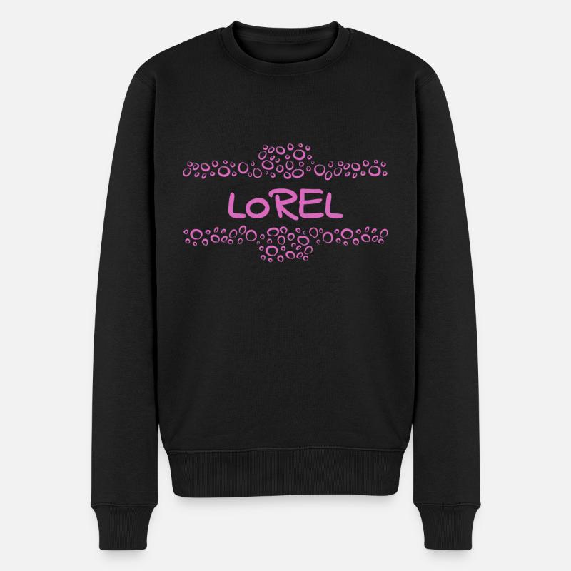Vorname Lorel - Männer Premium Bio Pullover - Schwarz