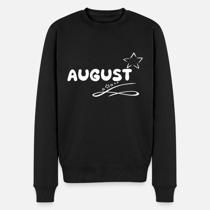 August - Männer Premium Bio Pullover - Schwarz