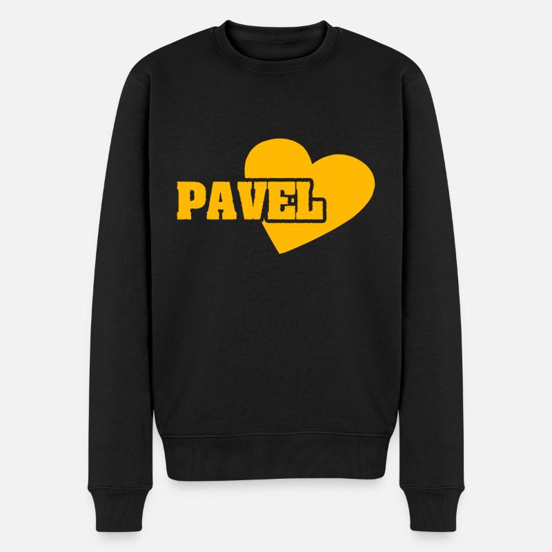 Gold Pavel - Männer Premium Bio Pullover - Schwarz
