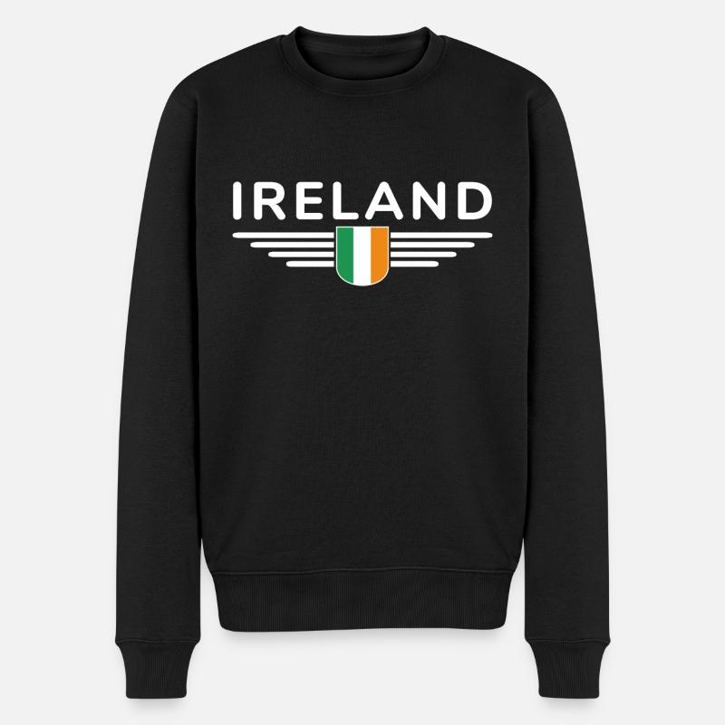 Ich liebe Irland Eleganz Stil Design T-Shirt - Männer Premium Bio Pullover - Schwarz