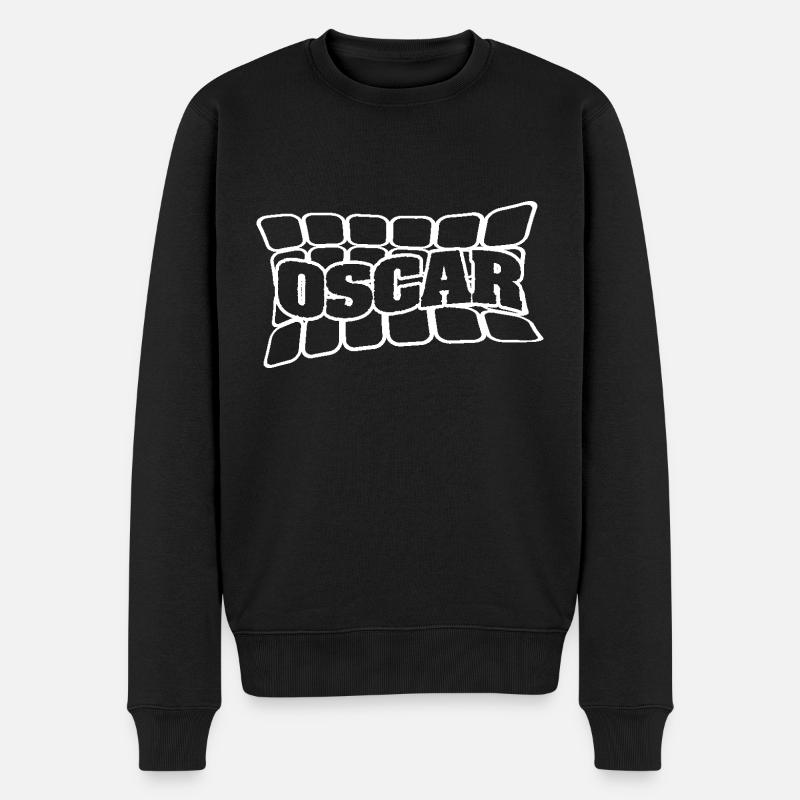 Name Oscar - Männer Premium Bio Pullover - Schwarz