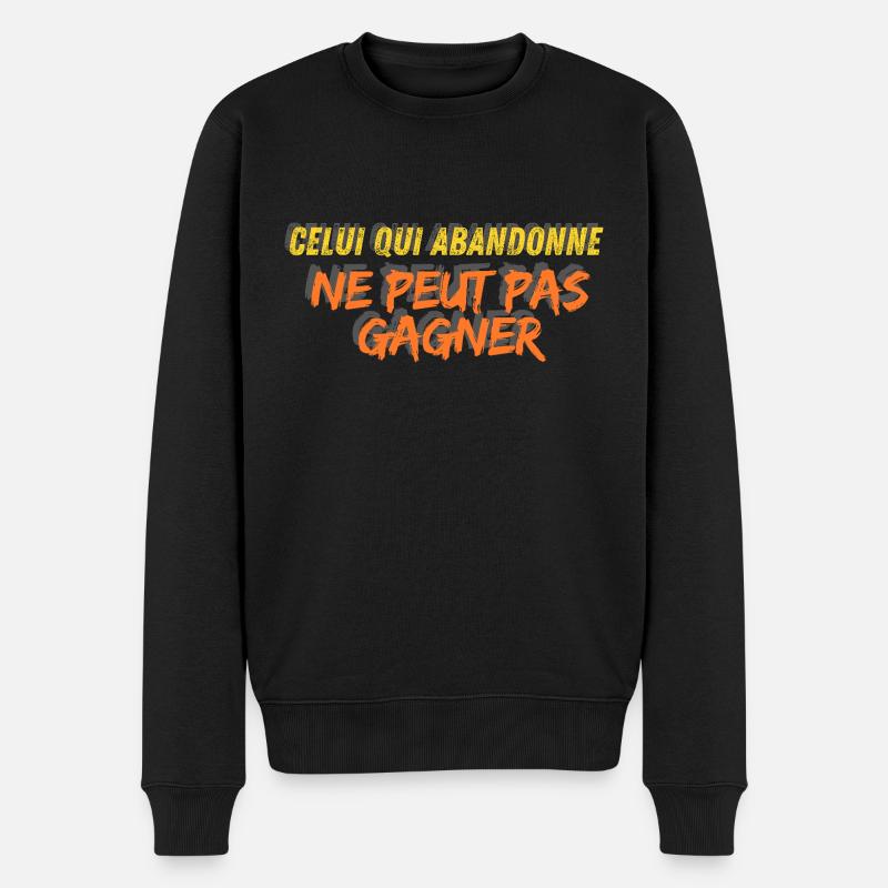 Wer aufgibt, kann nicht gewinnen - Männer Premium Bio Pullover - Schwarz