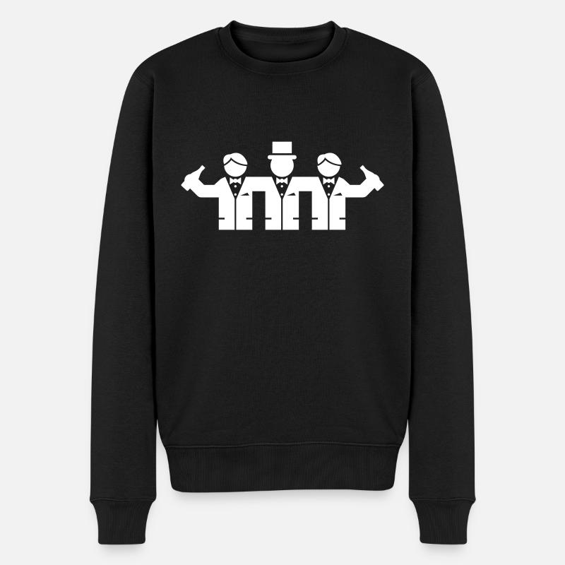 Junggesellen Bräutigam Symbol - Männer Premium Bio Pullover - Schwarz
