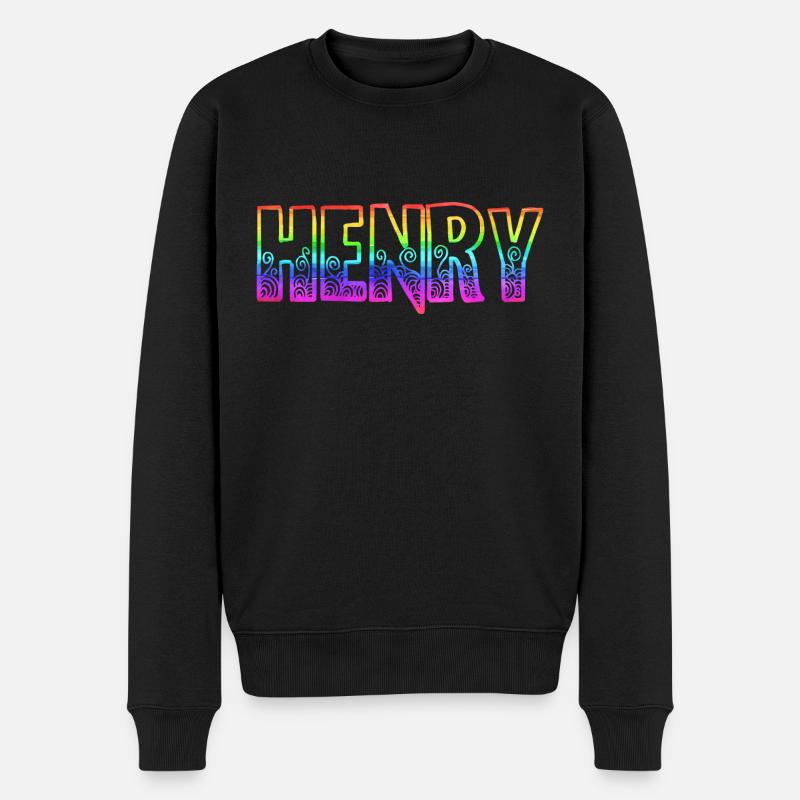 henry rs regenbogen - Männer Premium Bio Pullover - Schwarz