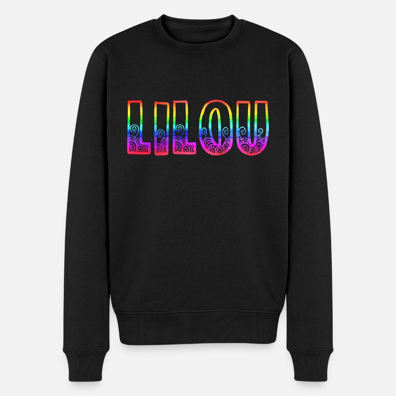 lilou rs arc-en-ciel - Pull Premium bio Homme - noir