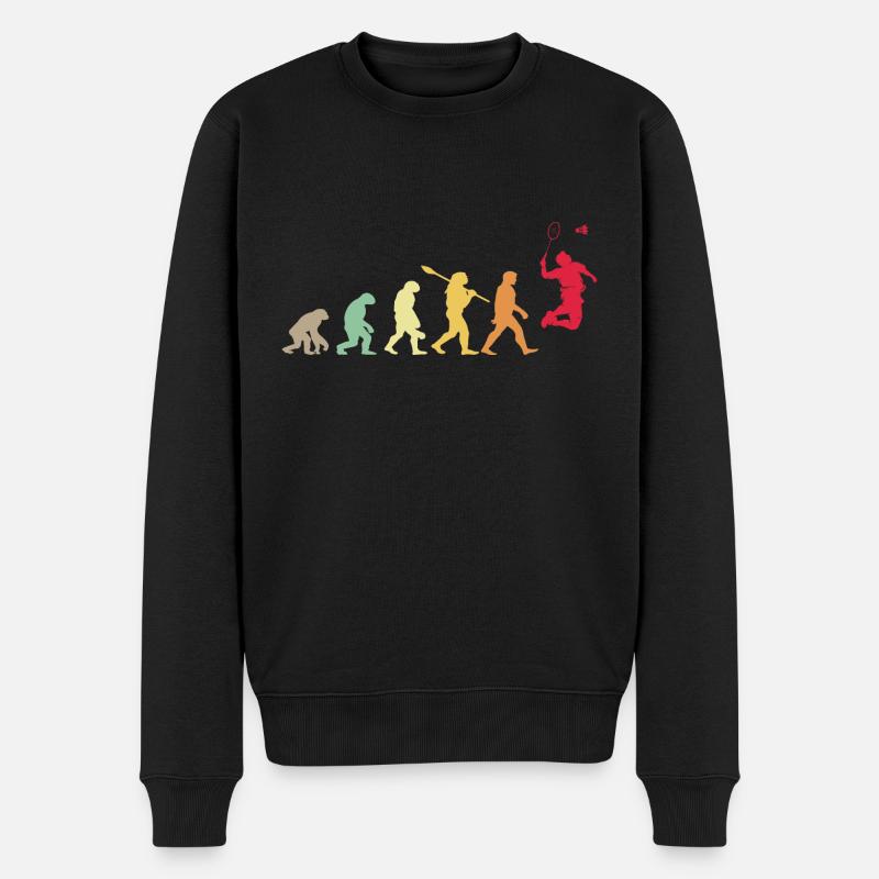 Evolution Badminton Geschenk für Badmintonspieler - Männer Premium Bio Pullover - Schwarz