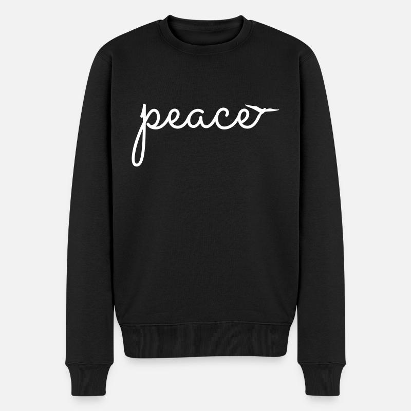 peace - Männer Premium Bio Pullover - Schwarz