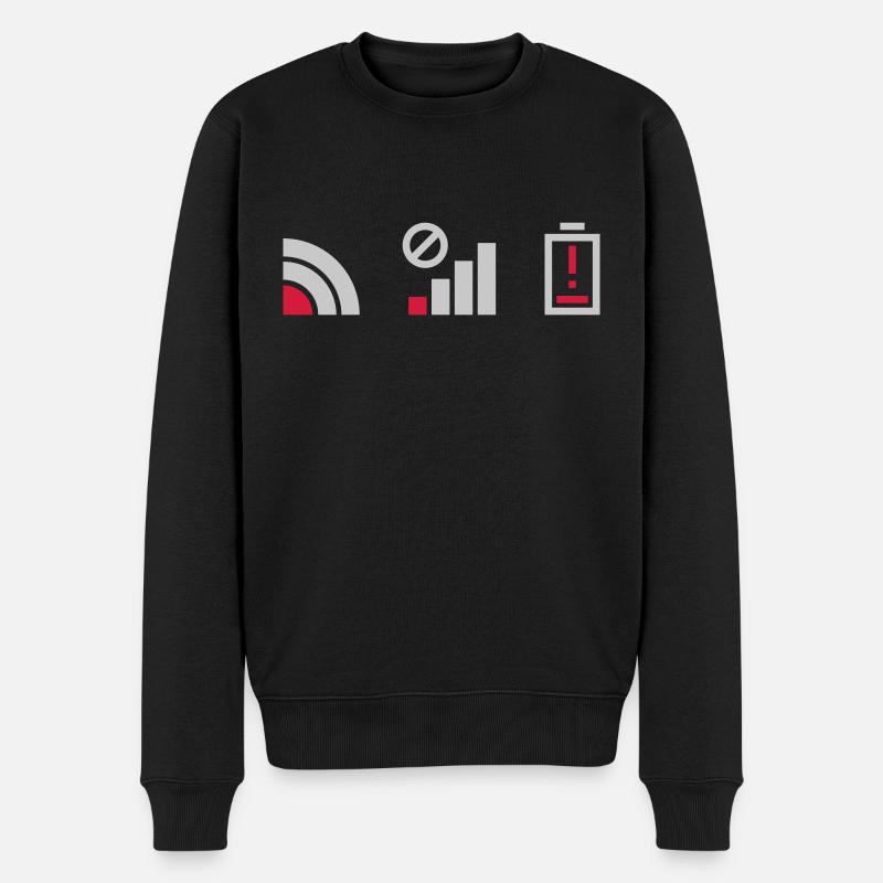 Batterie cellulaire sans connexion - Pull Premium bio Homme - noir