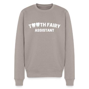 ZAHNFEE ASSISTENT - Männer Premium Bio Pullover - Taupe - Vorne - Nico (187cm)