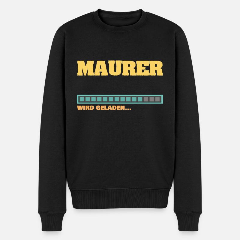 Maurer - Männer Premium Bio Pullover - Schwarz