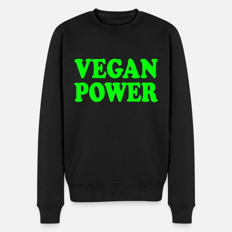 Vegan power - Männer Premium Bio Pullover - Schwarz
