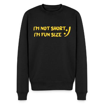 Lustiger Party Spruch für kleine Menschen Humor 4 - Männer Premium Bio Pullover - Schwarz - Vorne - Nico (187cm)