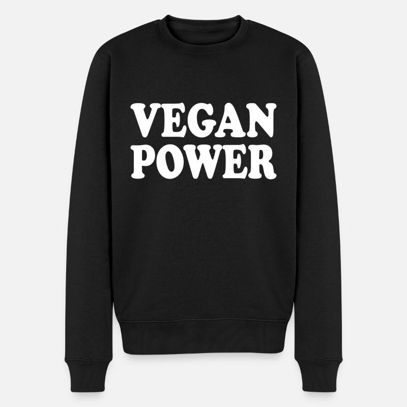 Vegan power - Männer Premium Bio Pullover - Schwarz