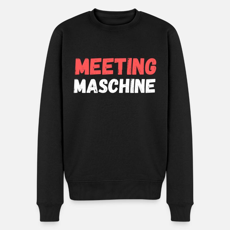 Meetings - Männer Premium Bio Pullover - Schwarz