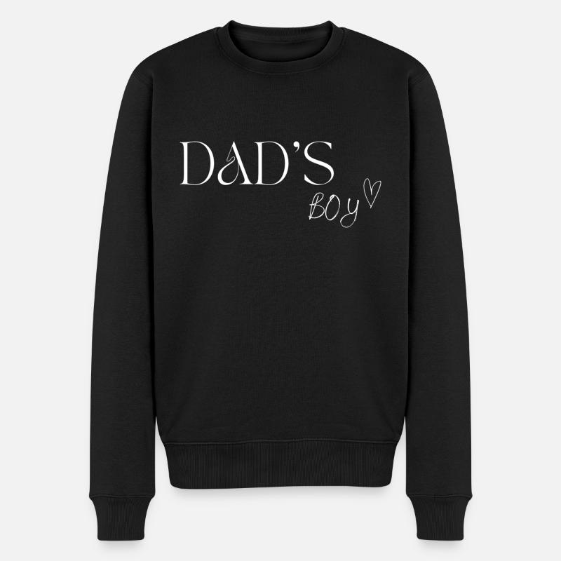DAD'S BOY - Männer Premium Bio Pullover - Schwarz