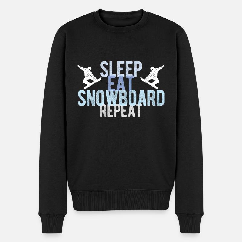 Snowboard Spruch für Snowboarder - Männer Premium Bio Pullover - Schwarz